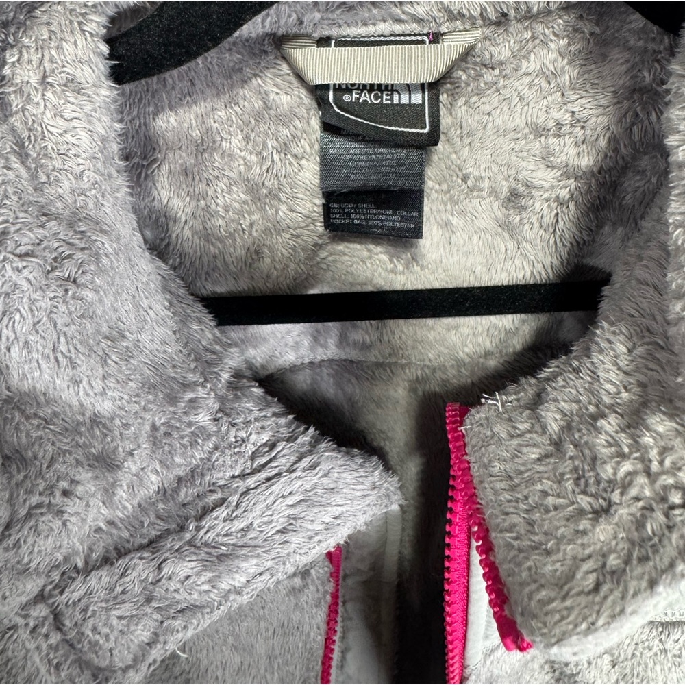 The North Face Youth Large Fleece Pullover Jacket Pink/Gray - Picture 6 of 15